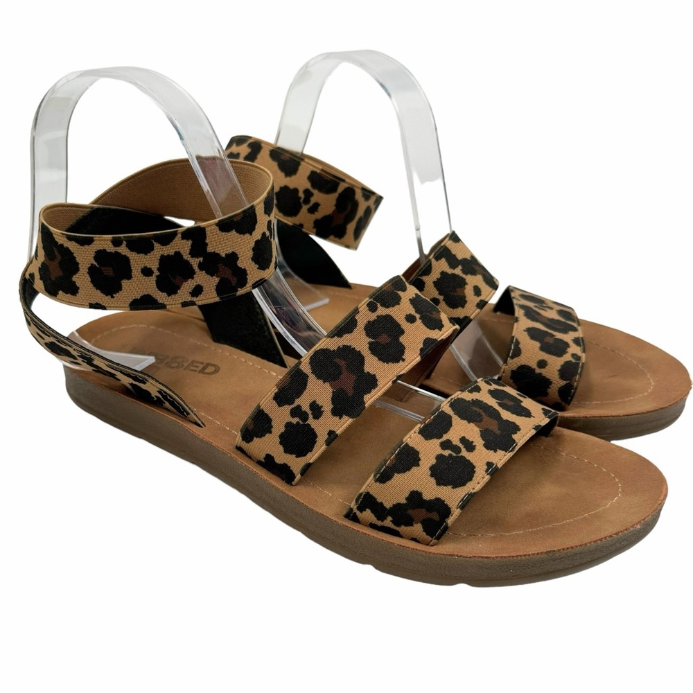 Unr8ed Animal Print Ankle Strap Sandals Size: 8